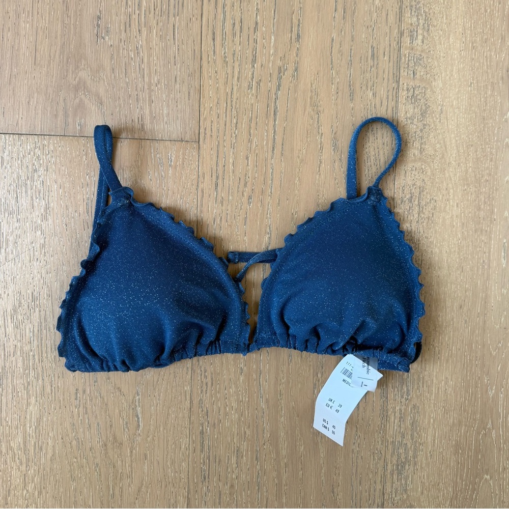 Abercrombie Blue Sparkle Bikini Top NWT
